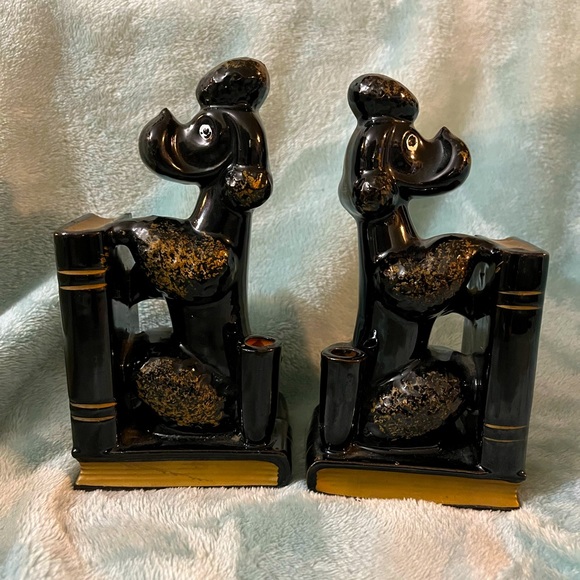 Vintage Japan Poodle Bookends, needs new felt on bottom - Picture 3 of 4